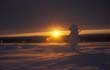 Lange Sonnenuntergänge im Winter